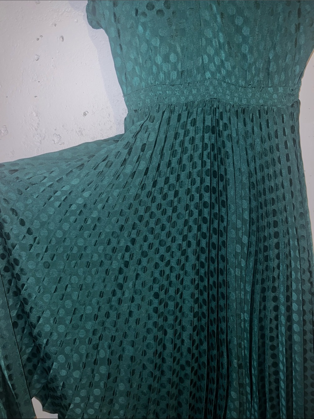 Max Studio Dark Green Midi Dress with Ruffle Sleeves - Picture 4 of 6